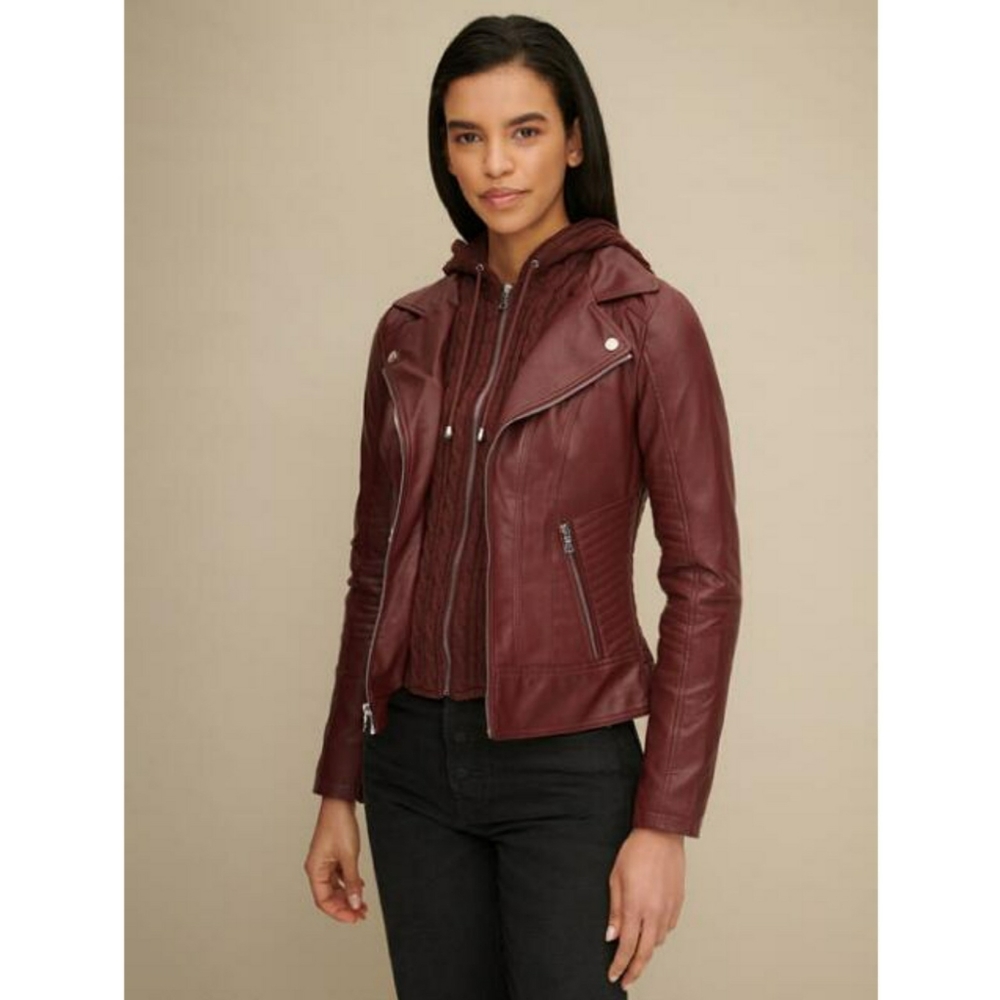 ๏ผ๐๐๐๏ผโข GUESS โข ๐ ยท Leather Jacket ยท NWOT - Picture 13 of 16